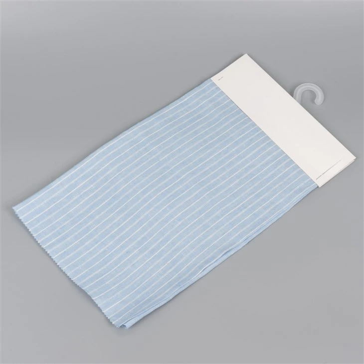 Sky Blue Fine Striped Linen Fabric